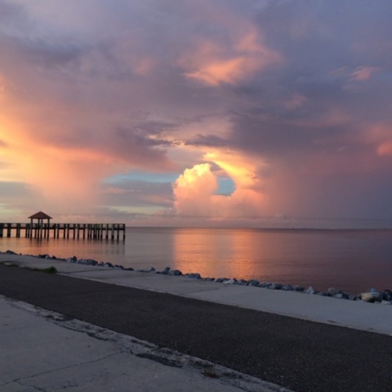 Gulfport Harbor fishing pier at sunrise. NRDA Plan III is being formulated to include spending on new categories for 2020 including those that enhance recreation opportunities, like fishing piers, boat launches and other public access improvements.